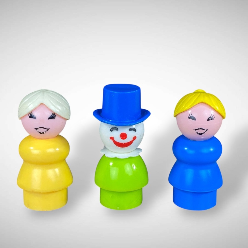 Fisher Price Little People Clown Figures Grandma Girl Vintage 1970s‎
